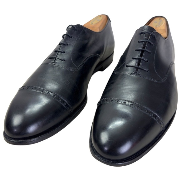 Turnbull & Asser Black Oxford Leather Captoe Dress Shoes Made in England Mens 10 main image 10